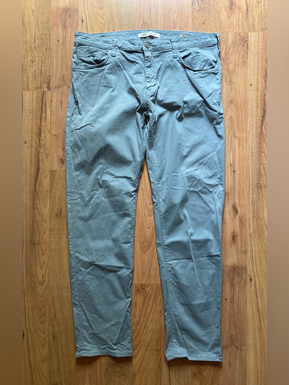 Mavi Jeans Zach Gray Straight Leg Stretch Cotton Pants Mens 38x34